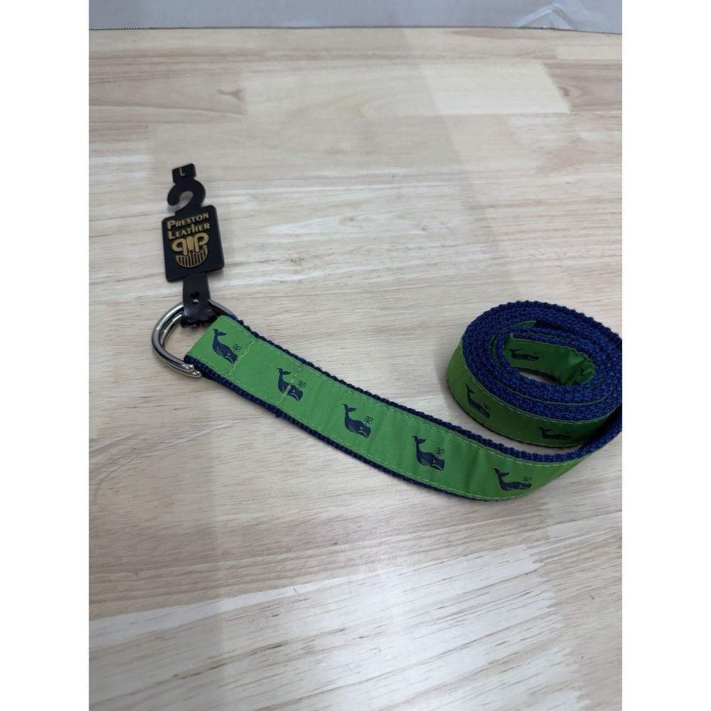 Preston Belt Canvas & Cloth Ribbon Belt Whale Men's L Adjustable Green Nautical
